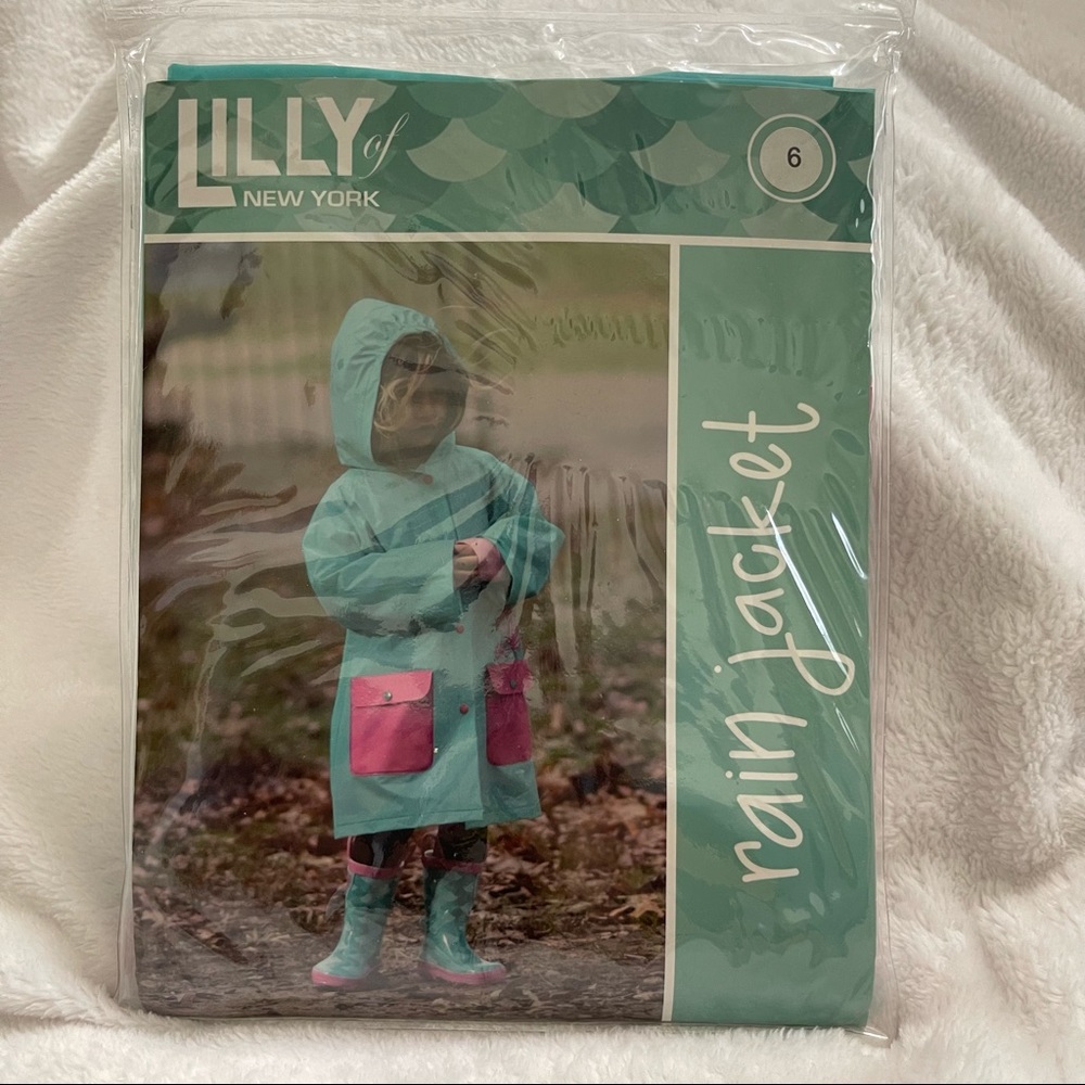 Lilly of New York Mermaid Rain Jacket Coat Size 6 New